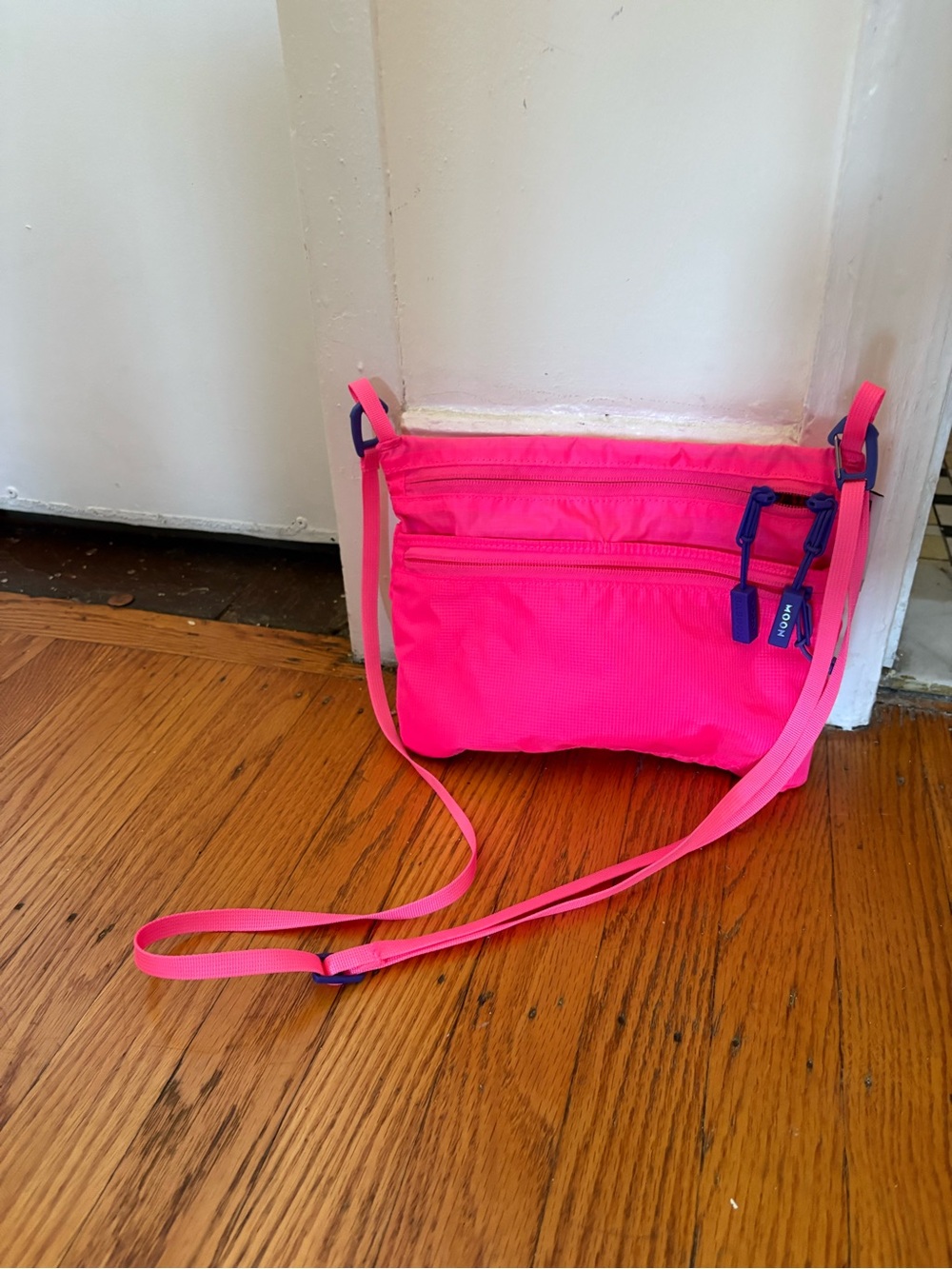 Bright Pink Baboon To the Moon Sacoche Crossbody Bag